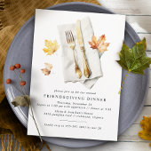 Fancy bestek | Rustieke Herfst Leaf Friendsgiving Kaart