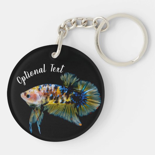 Fancy Betta Fighting Fish Sleutelhanger (Achterkant)