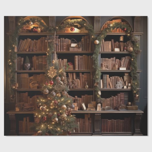 Fancy bibliotheekboeken cadeaupapier (Vlak)