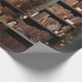 Fancy bibliotheekboeken cadeaupapier (Hoek)