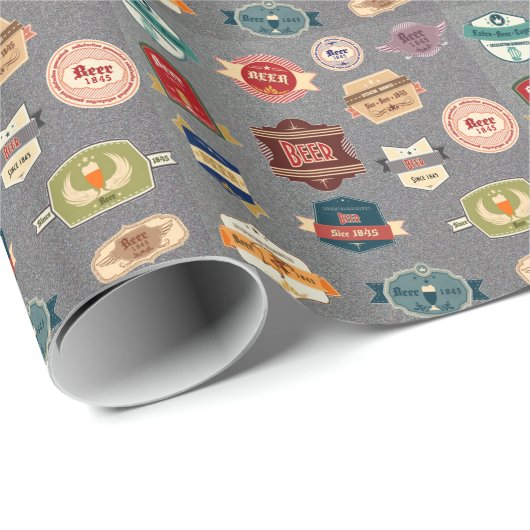 Fancy bierlabels, collage cadeaupapier (Rol Hoek)