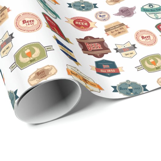 Fancy bierlabels, collage cadeaupapier (Rol Hoek)