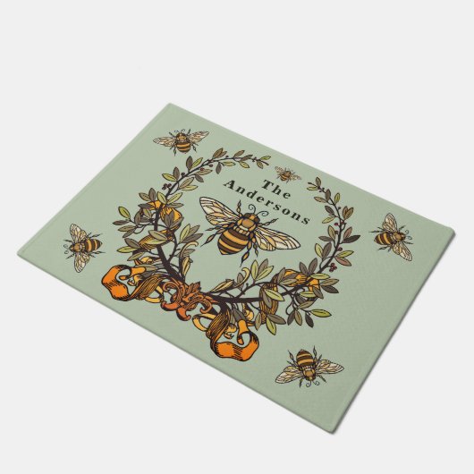Fancy bijen personaliseren Doormat Deurmat (Schuin)