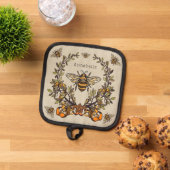 Fancy bijen personaliseren pannenlap (Top down)