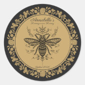 Fancy Black Bee Honey Label (Voorkant)