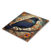 Fancy Black Bird in een Art Nouveau Art Deco stijl Tegeltje (Zijkant)