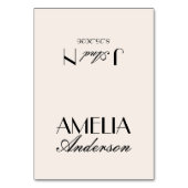 Fancy Black Cream Classy Wedding Place Cards Kaart (Voorkant)