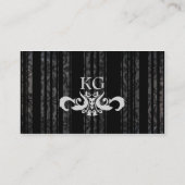 Fancy Black Damask Monogram Reception RSVP-kaart Informatiekaartje (Achterkant)
