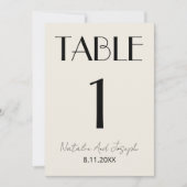  Fancy Black Ivory Old Money Wedding Table Number Kaart (Voorkant)