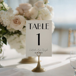  Fancy Black Ivory Old Money Wedding Table Number Kaart