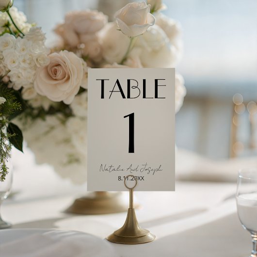  Fancy Black Ivory Old Money Wedding Table Number Kaart