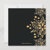 Fancy Black Jewel Snowflakes Holiday Party Kaart (Achterkant)