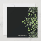 Fancy Black Jewel Snowflakes Holiday Party Kaart (Achterkant)