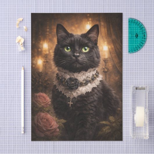 Fancy Black Kitty  Tissuepapier (Craft)