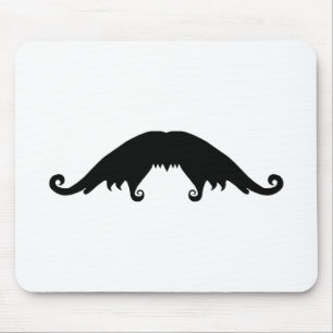 Fancy Black Mustache Muismat
