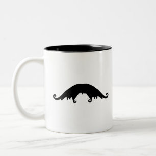 Fancy Black Mustache Two-Tone Coffee Mok