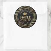 Fancy Blad en Grens Maple Syrup bewerkbaar Ronde Sticker (Tas)