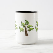 Fancy bladeren tweekleurige koffiemok (Center)