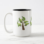 Fancy bladeren tweekleurige koffiemok (Links)