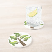 Fancy bladeren zandsteen onderzetter (Zijkant)