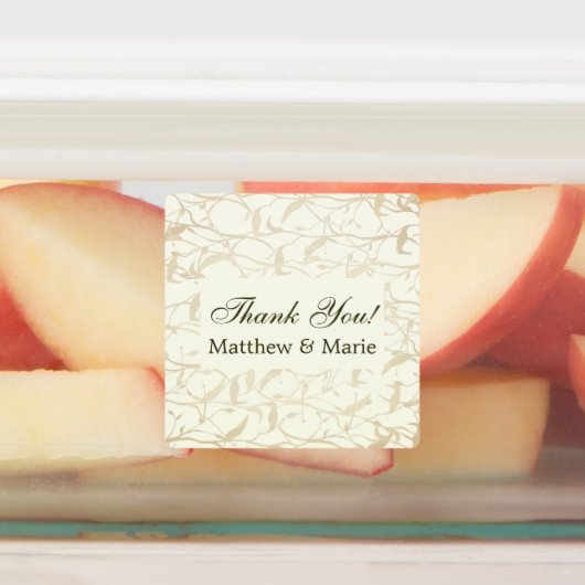 Fancy bladpatroon dank u labels (Aangebracht)