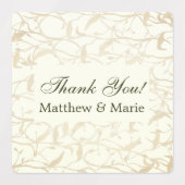 Fancy bladpatroon dank u labels (Design 1)