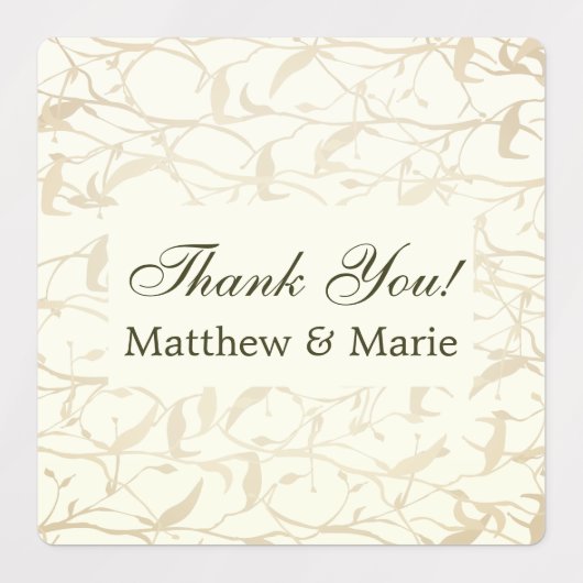 Fancy bladpatroon dank u labels (Design 1)