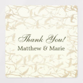 Fancy bladpatroon dank u labels (Design 2)