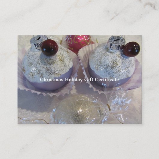 Fancy blanco kerstcadeau kortingskaartje (Voorkant)