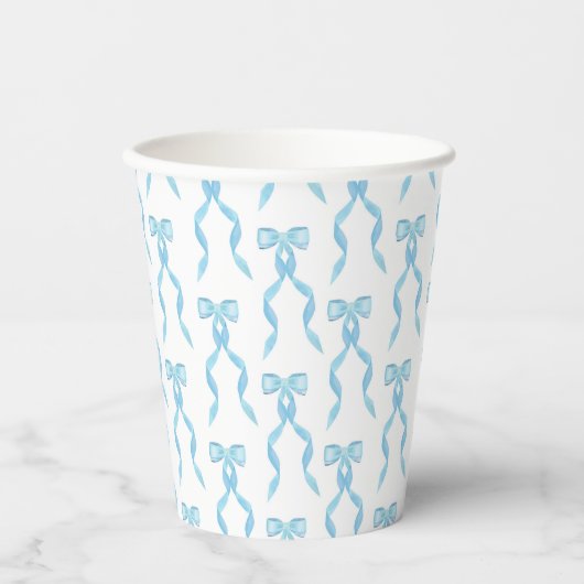 Fancy blauw boegpatroon papieren bekers (Voorkant)