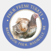 Fancy blauw ei kartonnen label Boerderij Fresh Egg (Voorkant)