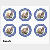 Fancy blauw ei kartonnen label Boerderij Fresh Egg (Vel)