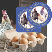 Fancy blauw ei kartonnen label Boerderij Fresh Egg