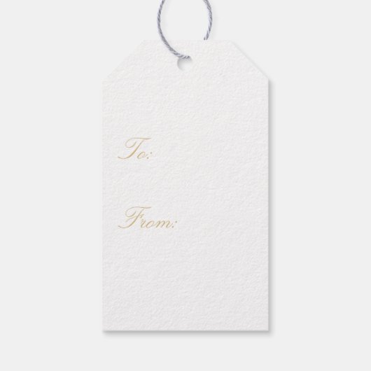 Fancy Blauw en Goud Ornament Cadeaulabel (Achterkant)