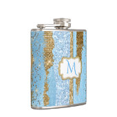 Fancy blauw- en goudkolf heupfles (Rechts)