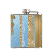 Fancy blauw- en goudkolf heupfles (Achterkant)