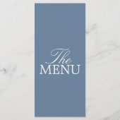 Fancy Blauw en Witte Luxe Trouwfeest met Oud Geld Menu (Achterkant)