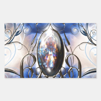fancy blauw glas designer kunst rechthoekige sticker