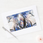 fancy blauw glas designer kunst rechthoekige sticker (Envelop)