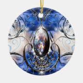  fancy  blauw glasontwerperkunst keramisch ornament (Voorkant)