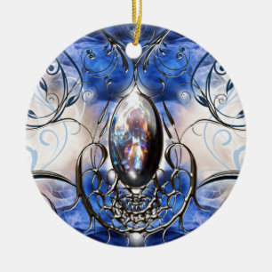  fancy  blauw glasontwerperkunst keramisch ornament