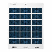Fancy blauw Gotisch adres of boeklabels Etiket (Full Sheet)