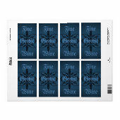 Fancy blauw Gotisch lang flesetiket om te personal Etiket (Full Sheet)