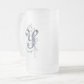 Fancy blauw monogram "Y" - Mok (Voorkant links)