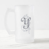 Fancy blauw monogram "Y" - Mok (Links)