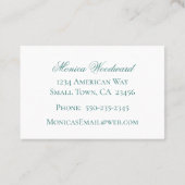 Fancy blauw op wit barok Lijst Visitekaartje (Achterkant)