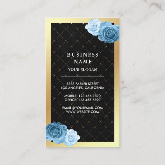 Fancy blauwe-Cake-ballonvaartenplank voor goudolie Visitekaartje (Achterkant)