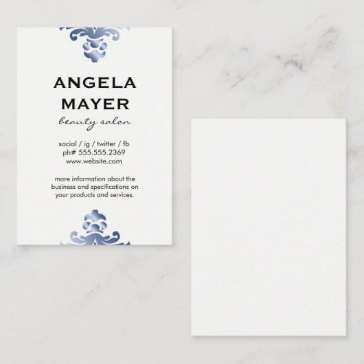 Fancy Blauwe Elementen Visitekaartje (Voorkant / Achterkant)