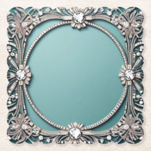 Fancy Blauwe Juwelen Look Paper Onderzetter