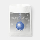 Fancy blauwe kerstsiertassen bedankzakje (Voorkant)